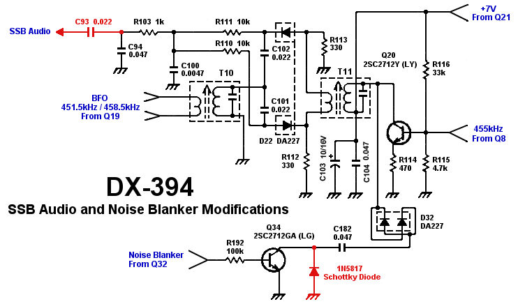 DX-394 SSB Audio and Noise Blanker Modifications