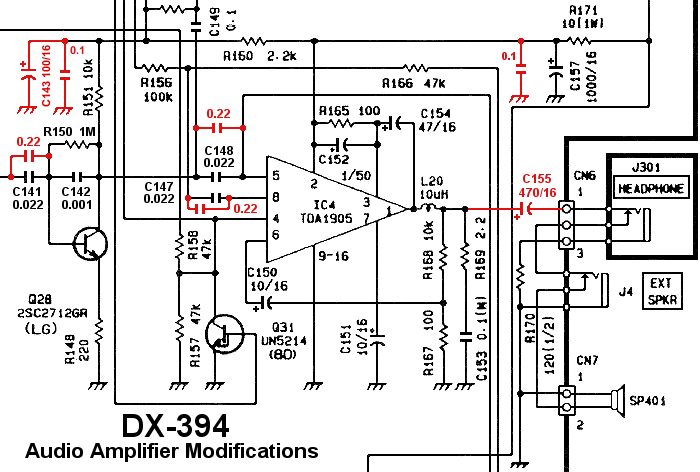 DX-394 Audio Amplifier Modifications
